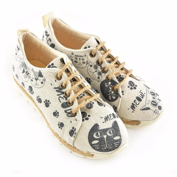 Goby Shoes - Goby Shoes - Meow Black Cat Sneakers
